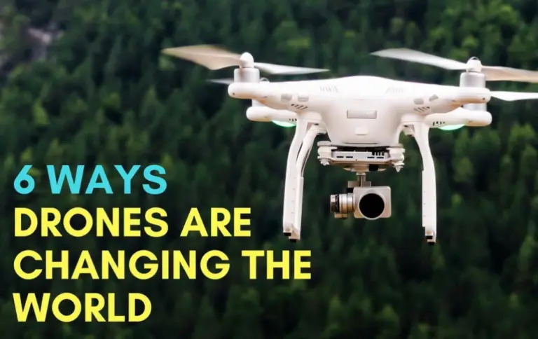 a banner displaying a drone in mid-air and the article title