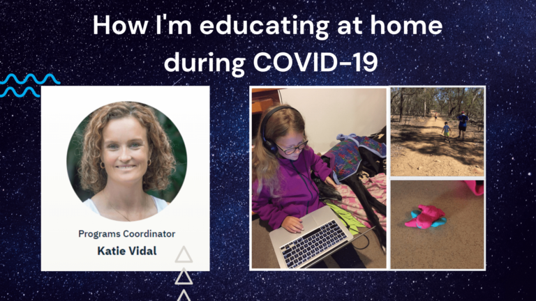 banner image showing Katie Vidal's daughter who's getting homeschooled in 2020 due to covid-19 school closures