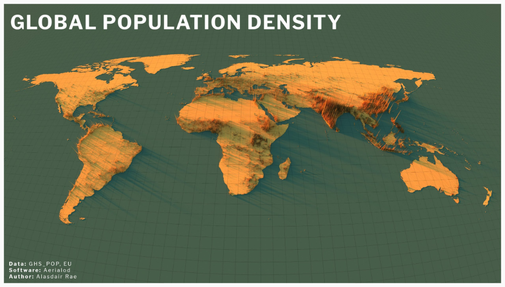 mapped out Global Population Density