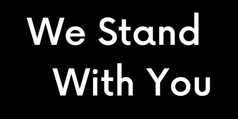 We Stand With You banner