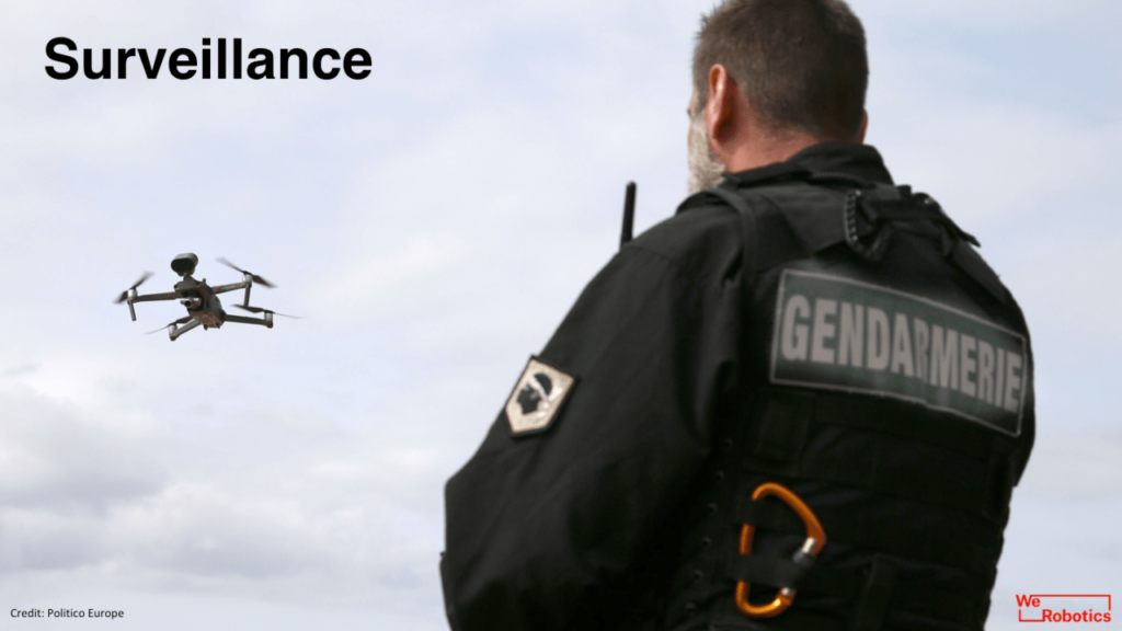 a policeman using a drone for surveillance
