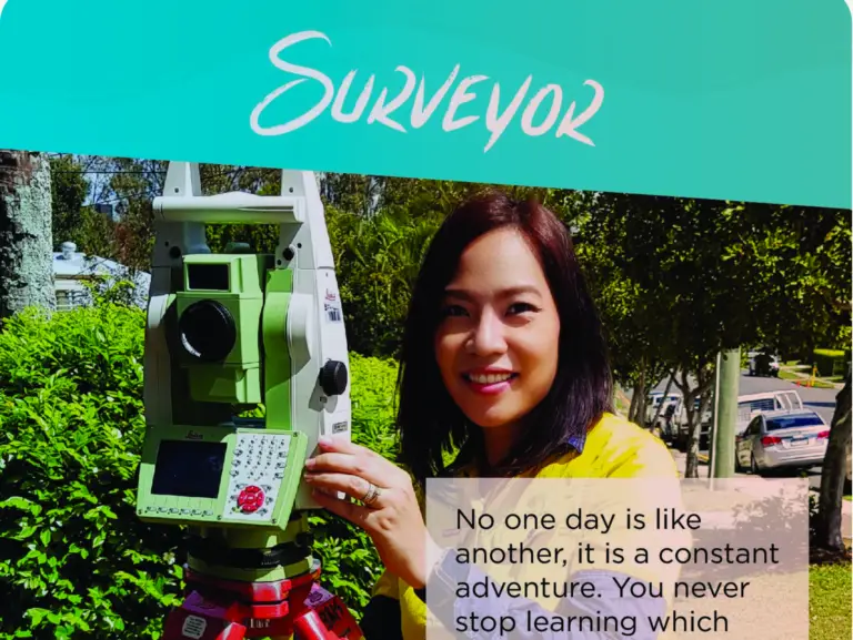 Land Surveyor Marie Ferrer she maps