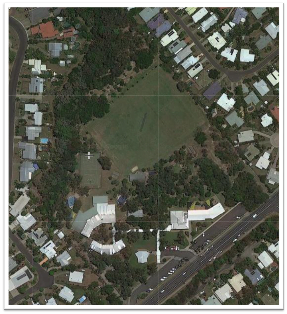 mapping for kids aerial photo of a school with lots of shade
