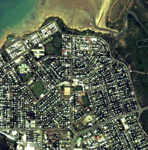 Coastal villages in Darwin satellite image