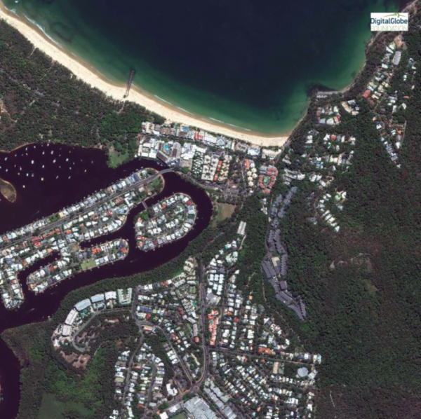 aerial image of Sunshine Coast she maps