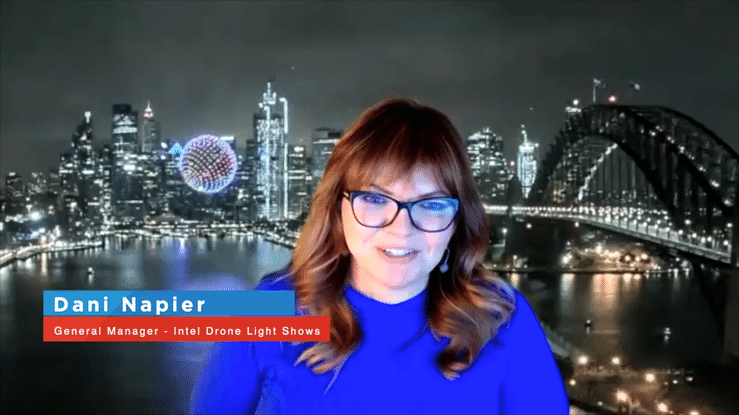 dani napier general manager intel drone light shows high