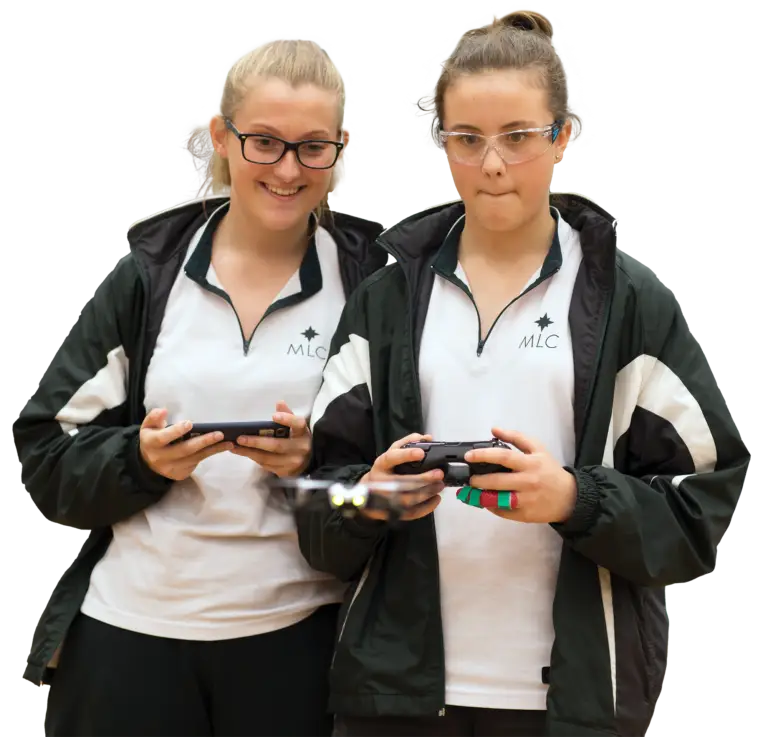 Girls from MLC flying drones