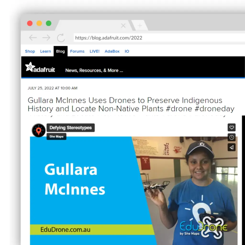 adafruit gullara mcinnes uses drones to preserve indigenous history and locate non native plants