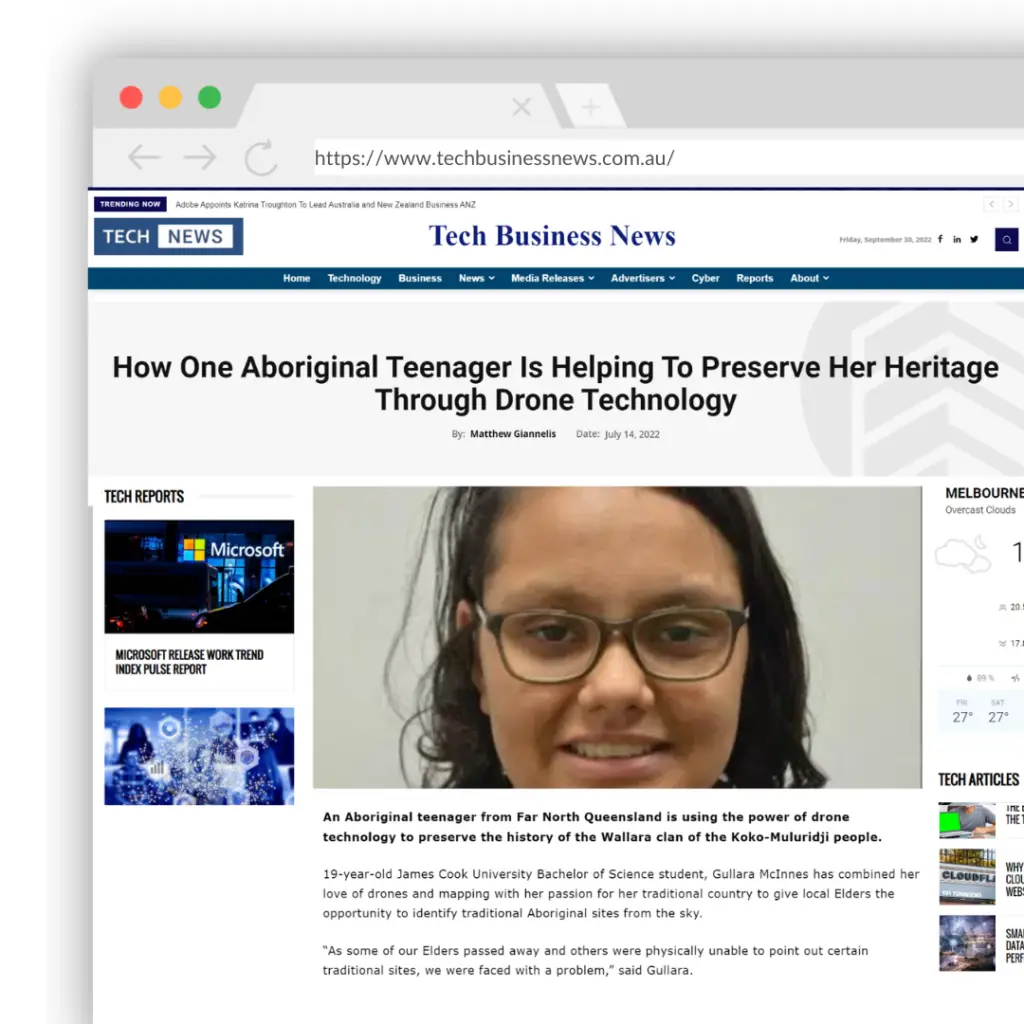 tech news How One Aboriginal Teenager Is Helping To Preserve Her Heritage Through Drone Technology