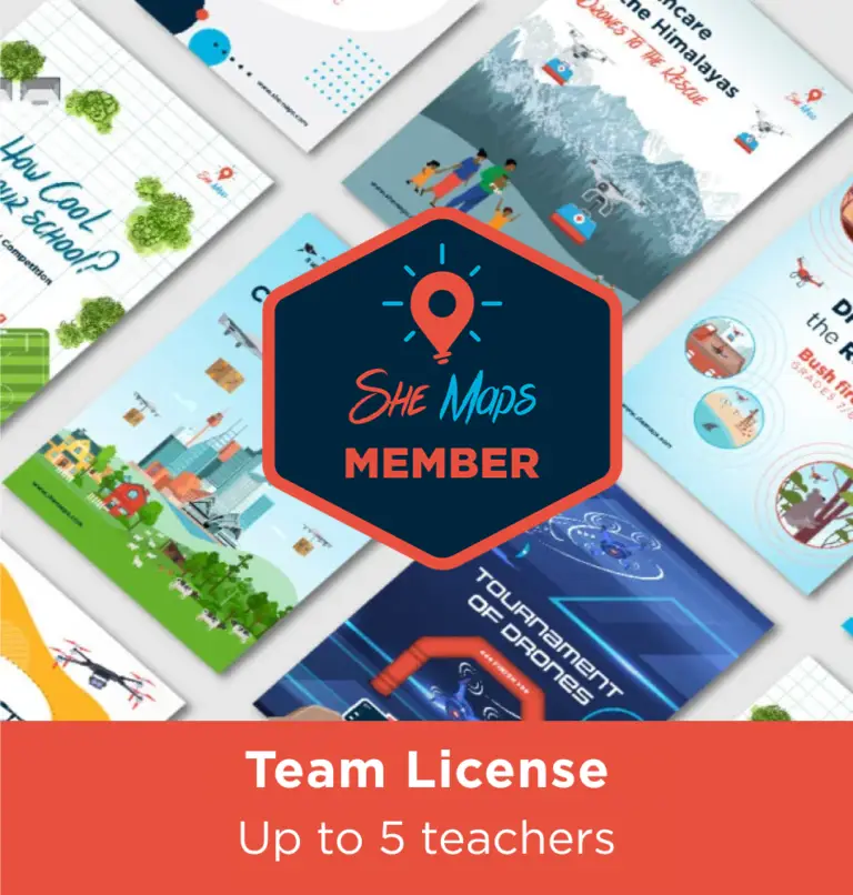 She Maps team membership for five teachers.