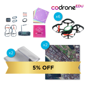 CoDrone EDU pack with accessories and discount offer.