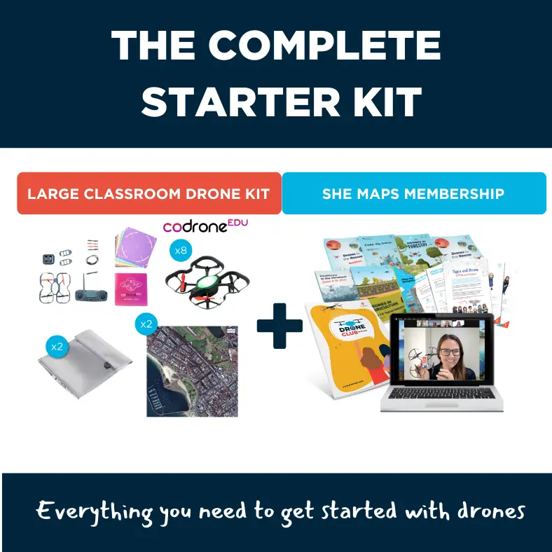 Complete starter kit for classroom drone education.