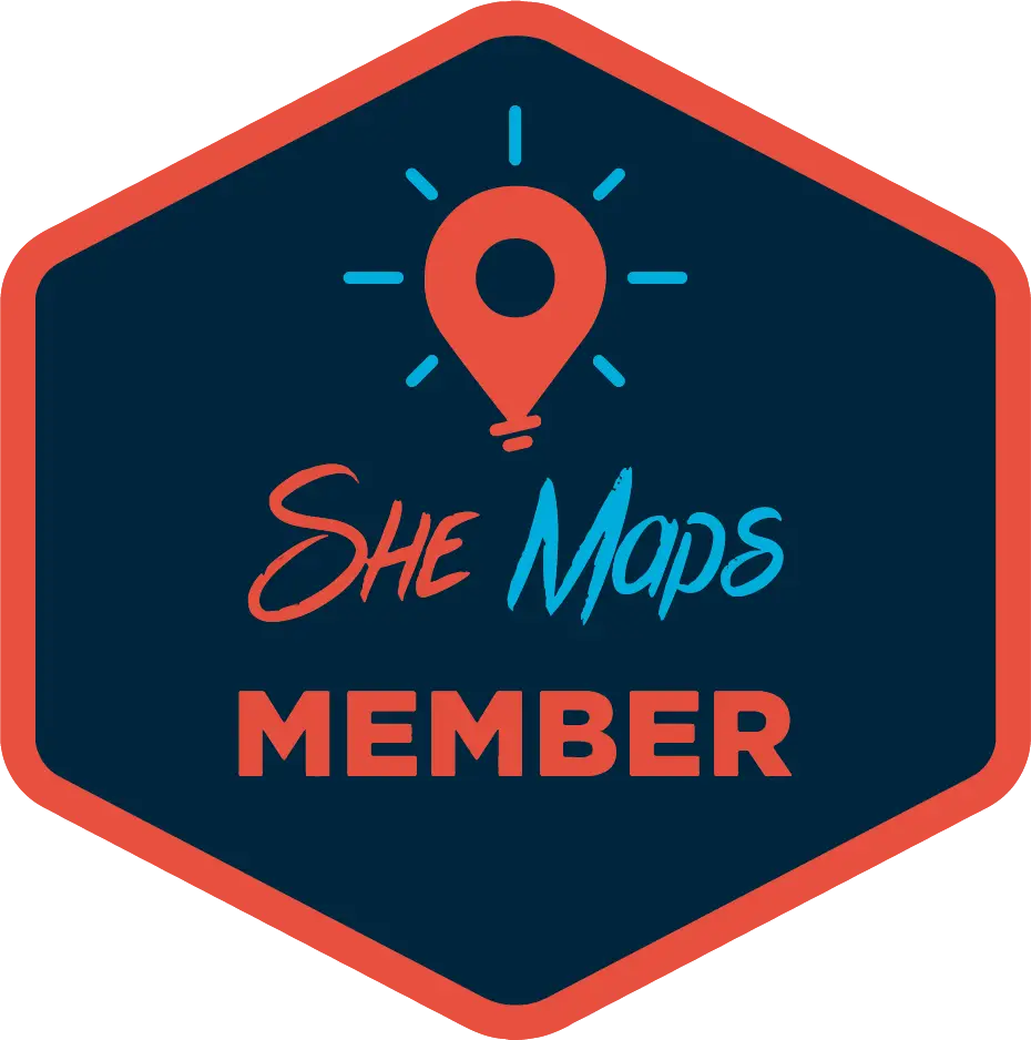 She Maps Member badge with location icon