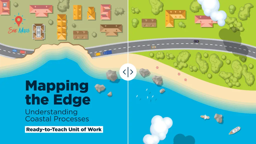 Illustration of coastal processes and land use differences.