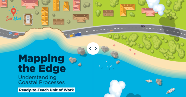 Illustration of coastal processes and land use differences.