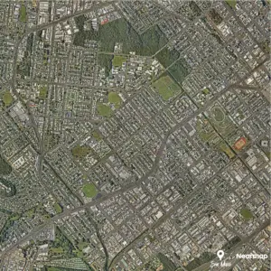 Aerial view of a suburban area