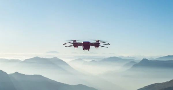 Drone flying in the sky