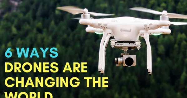 a banner displaying a drone in mid-air and the article title