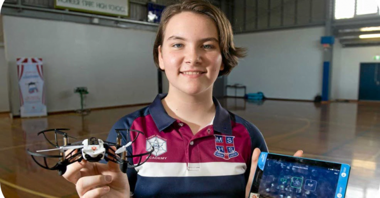 shemaps-drone-equipment-for-schools a young student holding drone equipment for schools