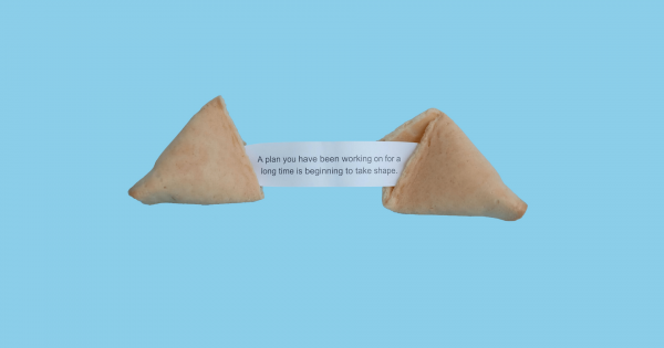 a cookie cracked open to tell your fortune