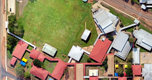 aerial photo of a school campus