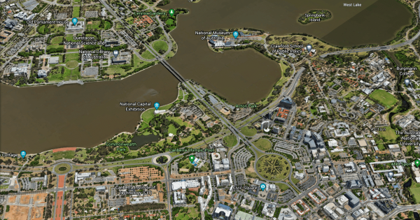 Google Earth image of Canberra