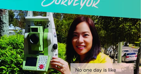 Land Surveyor Marie Ferrer she maps